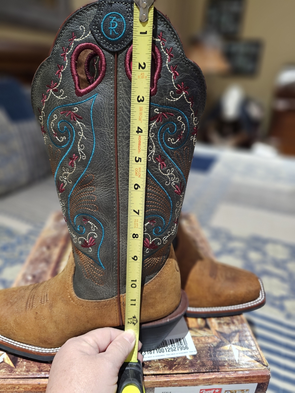 Tony Lama Women's 'Pecan Milled Buffalo' Western Boots - Picture 9 of 10